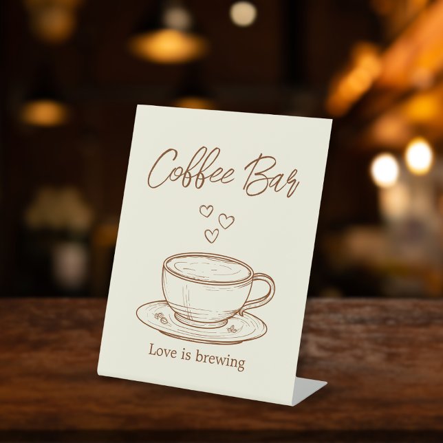 Love is Brewing Coffee Bar Pedestal Sign (Creator Uploaded)