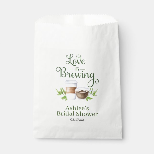 Love is Brewing Coffee Bean Treat Favour Bags (Front)