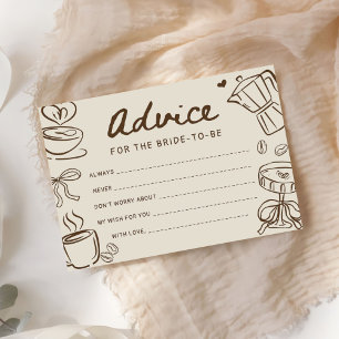 Love is Brewing Coffee Bridal Shower Advice Enclosure Card