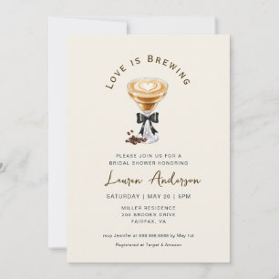 Love is brewing Coffee Bridal Shower In Invitation