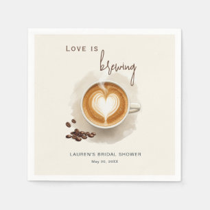 Love is brewing Coffee Bridal Shower In Napkin