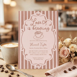 Love Is Brewing Coffee Bridal Shower Invitation