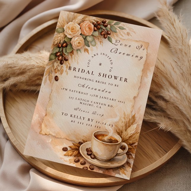 Love Is Brewing Coffee Bridal Shower Invitation (Creator Uploaded)