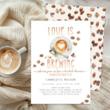 Love Is Brewing Coffee Bridal Shower Invitation