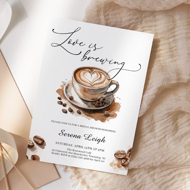 Love is Brewing Coffee Bridal Shower Invitation (Creator Uploaded)