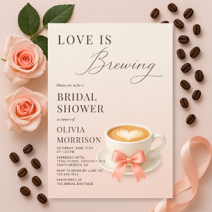 Love is Brewing Coffee Bridal Shower Invitation