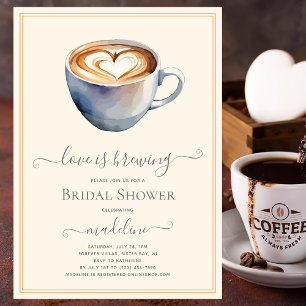 Love is Brewing Coffee Bridal Shower Invitation