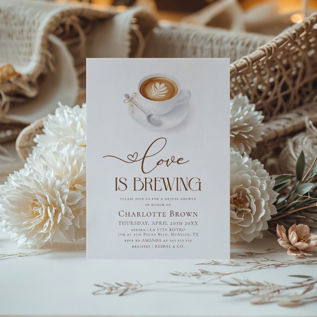 Love is Brewing Coffee Bridal Shower Invitation (Creator Uploaded)