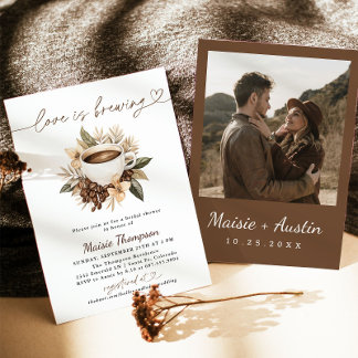 Love Is Brewing Coffee Bridal Shower Invitation