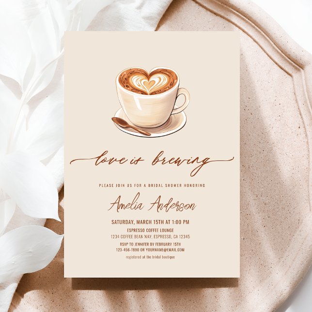 Love is Brewing Coffee Bridal Shower Invitation (Creator Uploaded)