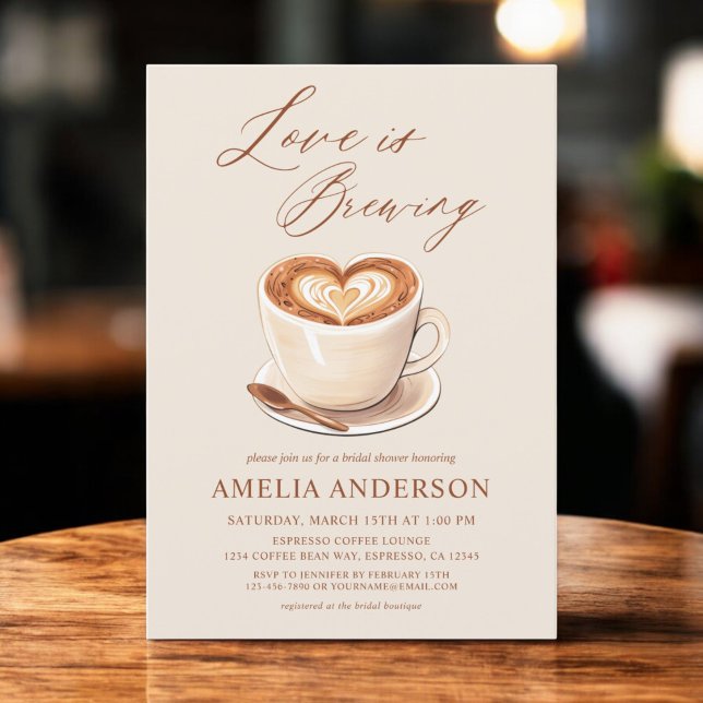 Love is Brewing Coffee Bridal Shower Invitation (Creator Uploaded)