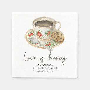 Love is brewing Coffee Bridal shower Napkin