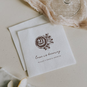 "Love is Brewing" Coffee Bridal Shower  Napkin