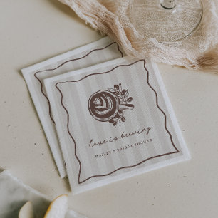 "Love is Brewing" Coffee Bridal Shower  Napkin