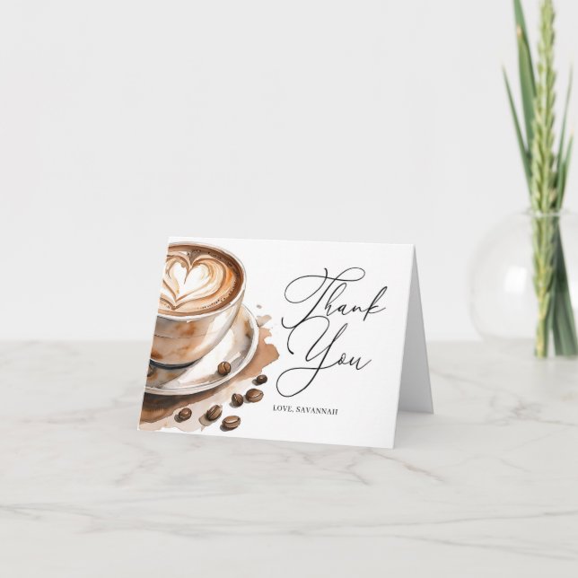 Love is Brewing Coffee Bridal Shower Thank You Card (Front)