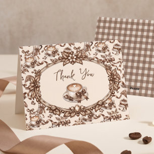 Love is Brewing Coffee Bridal Shower Thank You Card