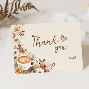 Love is Brewing Coffee Bridal Shower Thank You Card