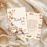 Love is Brewing Coffee Bridal Shower Thank You Card<br><div class="desc">Bring warmth, love, and creativity to your bridal shower with our Love is Brewing Coffee Bridal Shower Thank You Card. Adorned with an enchanting coffee mug and a delicate flower design, this thank you card adds a unique and personalised touch to your bridal shower. Perfect for expressing gratitude to the...</div>