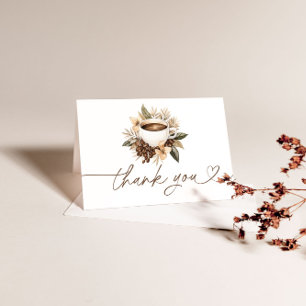 Love Is Brewing Coffee Bridal Shower Thank You Card