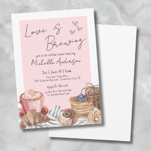 Love Is Brewing Coffee Brunch Bridal Shower Invitation