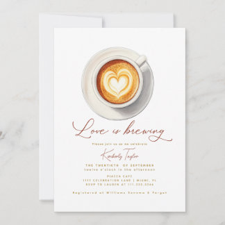 Love is Brewing Coffee Cup Bridal Shower Invitation