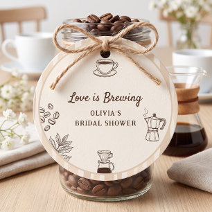 Love is Brewing Coffee Moka Pot Bridal Shower Favour Tags