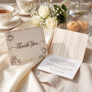 Love is Brewing Coffee Moka Pot Bridal Shower Thank You Card