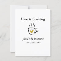 Love is Brewing coffee mug gold heart couple name