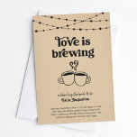 Love is Brewing Coffee Tea Couples / Bridal Shower Invitation<br><div class="desc">A fun bridal shower invitation featuring,  above all,  coffee.  Or tea.  Use for a traditional bridal shower or a couple's shower.  Matching items are available in my "Love is brewing" collection.</div>