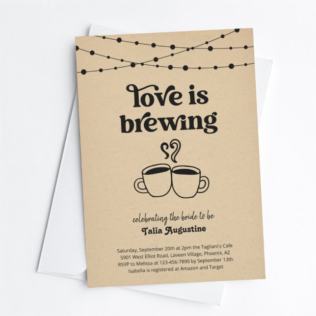 Love is Brewing Coffee Tea Couples / Bridal Shower Invitation (Creator Uploaded)
