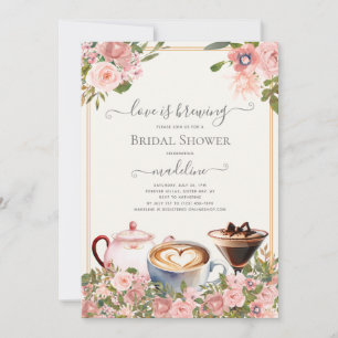 Love is Brewing Coffee Tea Martini Bridal Shower Invitation