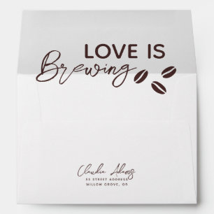Love is Brewing Coffee Theme Bridal Shower Envelope