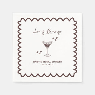 Love is Brewing Coffee Theme Bridal Shower Napkin