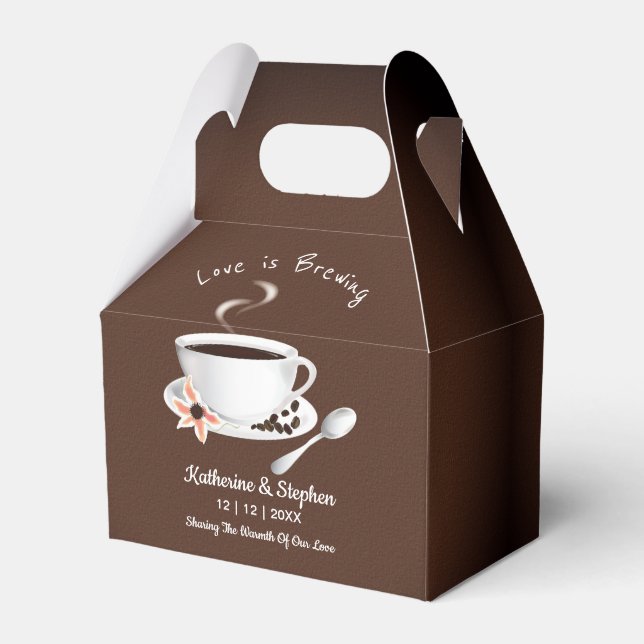 Love Is Brewing Coffee Wedding  Favour Box (Front Side)