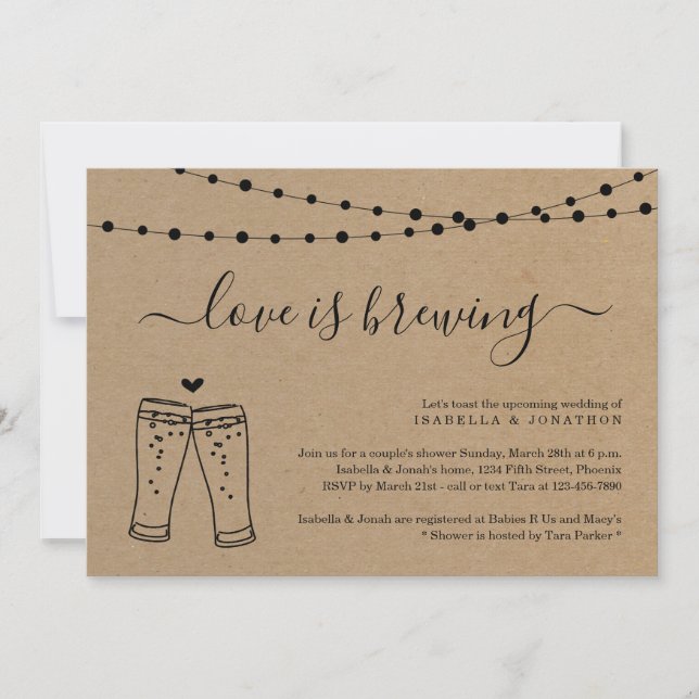 Love is Brewing Couples Bridal Shower Invitation (Front)