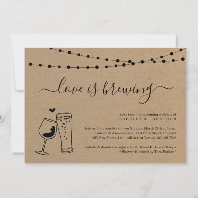 Love is Brewing Couples Bridal Shower Invitation (Front)