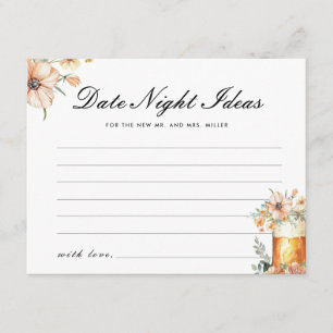 Love is Brewing Date Night Ideas Bridal Shower Enclosure Card