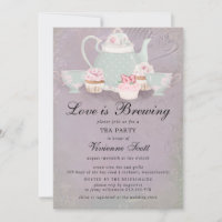 Love is Brewing Dusty Purple Bridal Shower