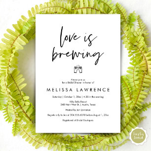 Love is brewing, Elegance Bridal Shower Beer Party Invitation