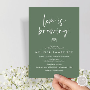 Love is brewing, Elegance Bridal Shower Beer Party Invitation