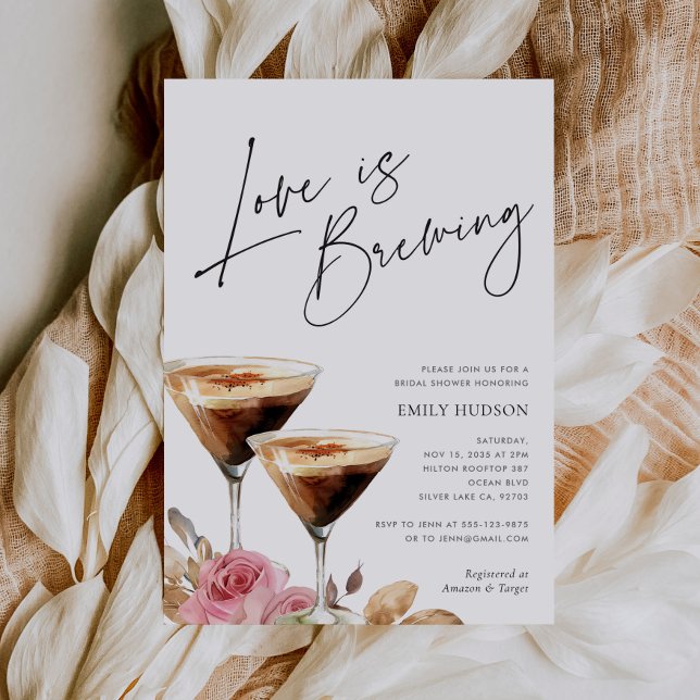Love is Brewing Elegant Bridal Shower Invitation (Creator Uploaded)