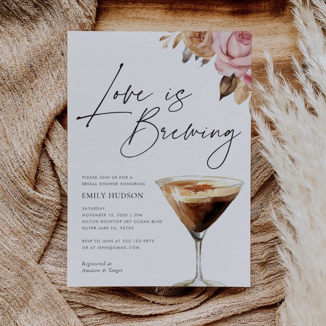 Love is Brewing Elegant Bridal Shower Invitation (Creator Uploaded)