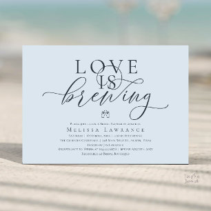 Love Is Brewing Elegant Script Bridal Shower Invitation