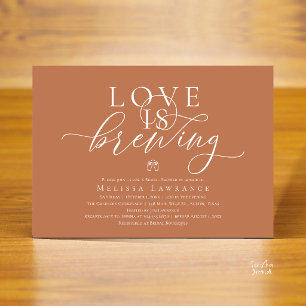 Love Is Brewing Elegant Script Bridal Shower Invitation