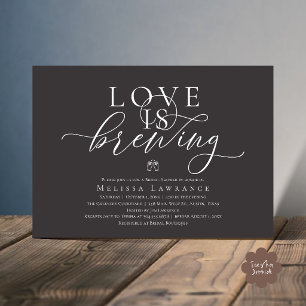 Love Is Brewing Elegant Script Bridal Shower Invitation