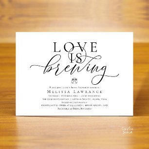 Love Is Brewing Elegant Script Bridal Shower Invitation
