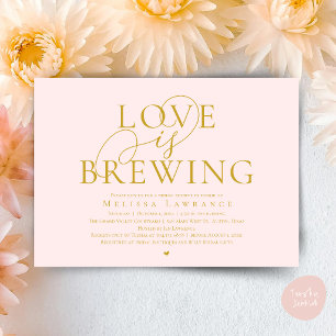 Love Is Brewing Elegant Script Bridal Shower Invitation