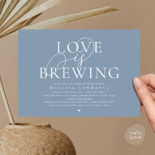 Love Is Brewing Elegant Script Bridal Shower Invitation