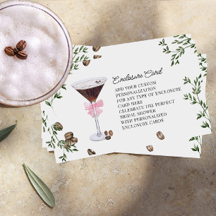 Love is Brewing   Espresso Martini Bridal Shower Enclosure Card