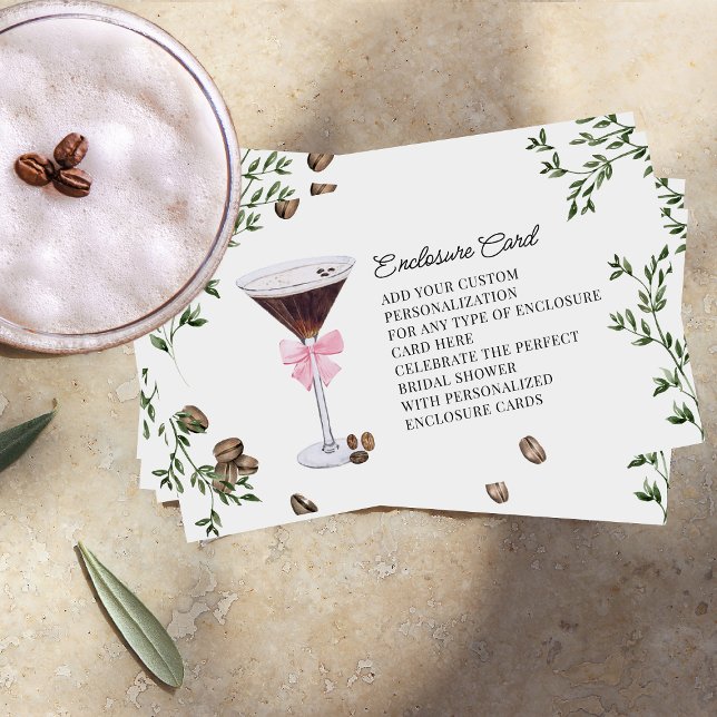 Love is Brewing | Espresso Martini Bridal Shower Enclosure Card (Creator Uploaded)